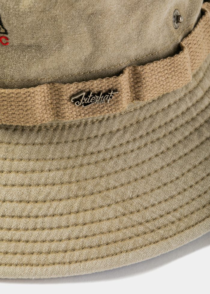 Beige Washed Cotton Bucket Hat - Image 3