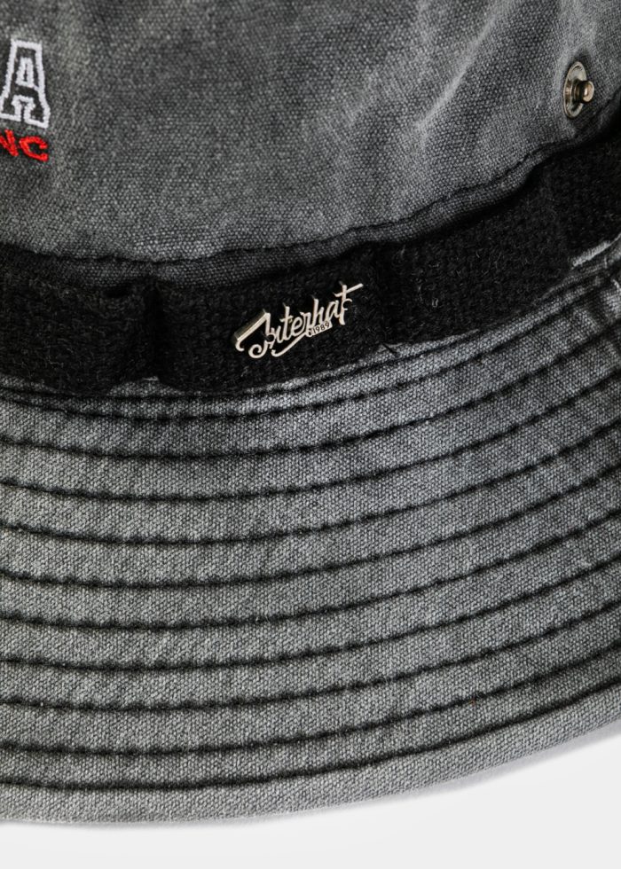 Black Washed Cotton Bucket Hat - Image 4