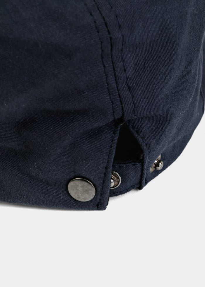 Navy Blue Cotton Men's Cap - Image 4