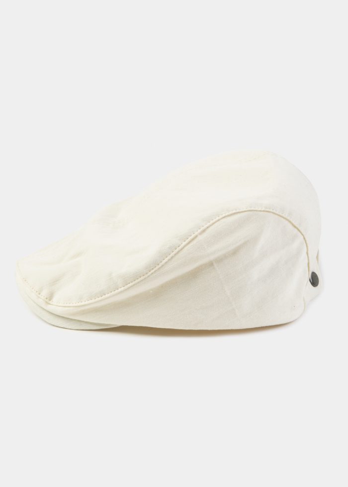 Cream Cotton Men's Cap - Image 3