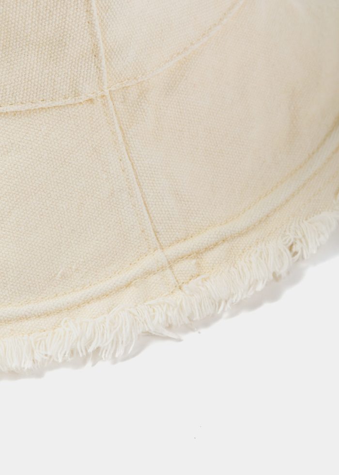Cream Double-Faced Bucket Hat w/ Chin Strap - Image 4