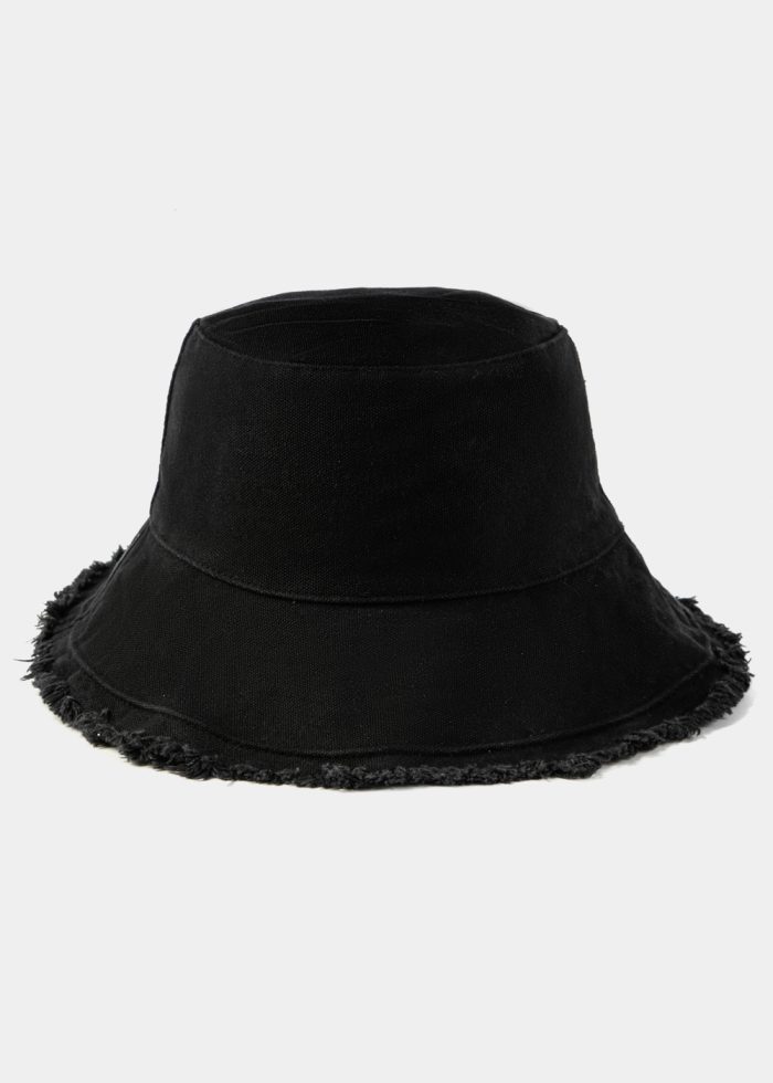 Black Double-Faced Bucket Hat w/ Chin Strap - Image 2