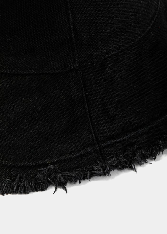 Black Double-Faced Bucket Hat w/ Chin Strap - Image 4