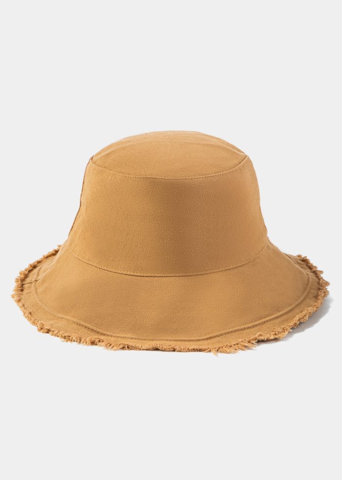 Camel Double-Faced Bucket Hat w/ Chin Strap - Image 2