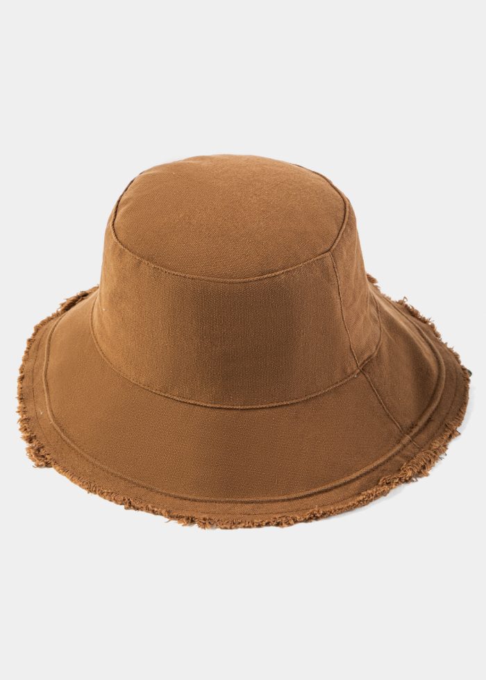 Brown Double-Faced Bucket Hat w/ Chin Strap - Image 3
