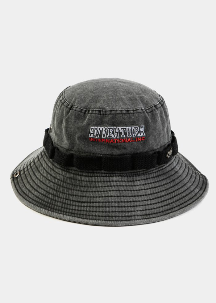 Black Washed Cotton Bucket Hat - Image 2