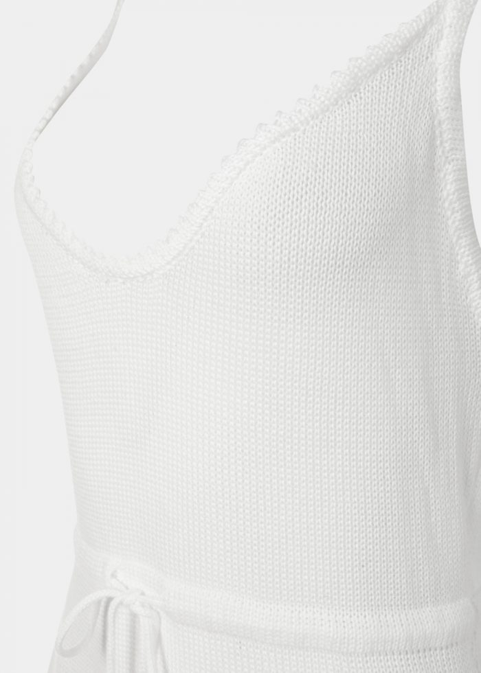 White Knitted Beachwear w/ Fringes - Image 4