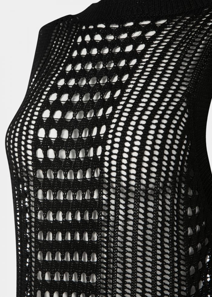 Black Knitted Beachwear w/ Side Tears - Image 5