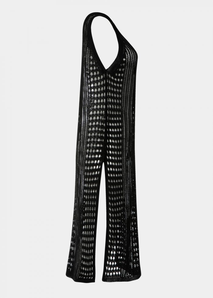 Black Knitted Beachwear w/ Side Tears - Image 4