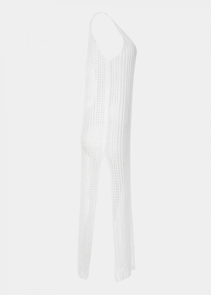 White Knitted Beachwear w/ Side Tears - Image 4