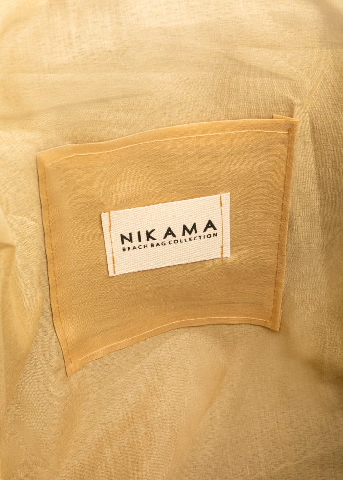 Brown Striped Beach Bag w/ Leatherette Details - Image 4