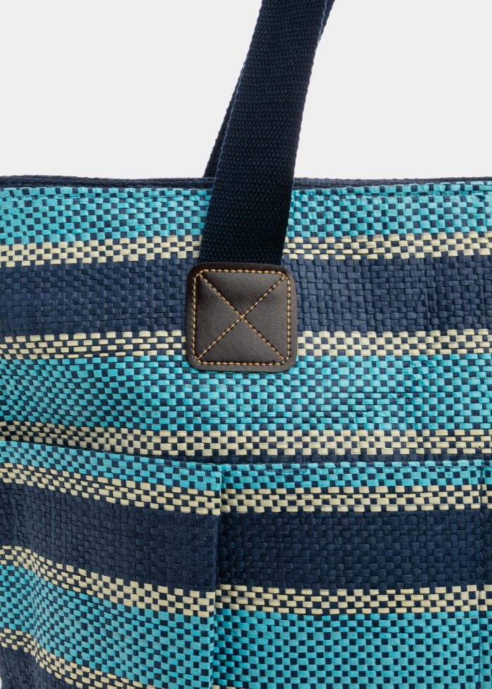 Blue Striped Beach Bag - Image 3