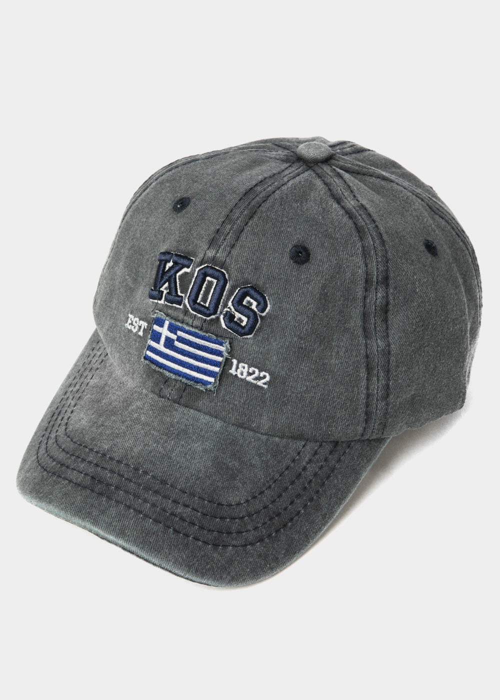 Kos Washed Navy Blue w/ Greek Flag 2 Kos Washed Navy Blue w/ Greek Flag 2 - Image 1