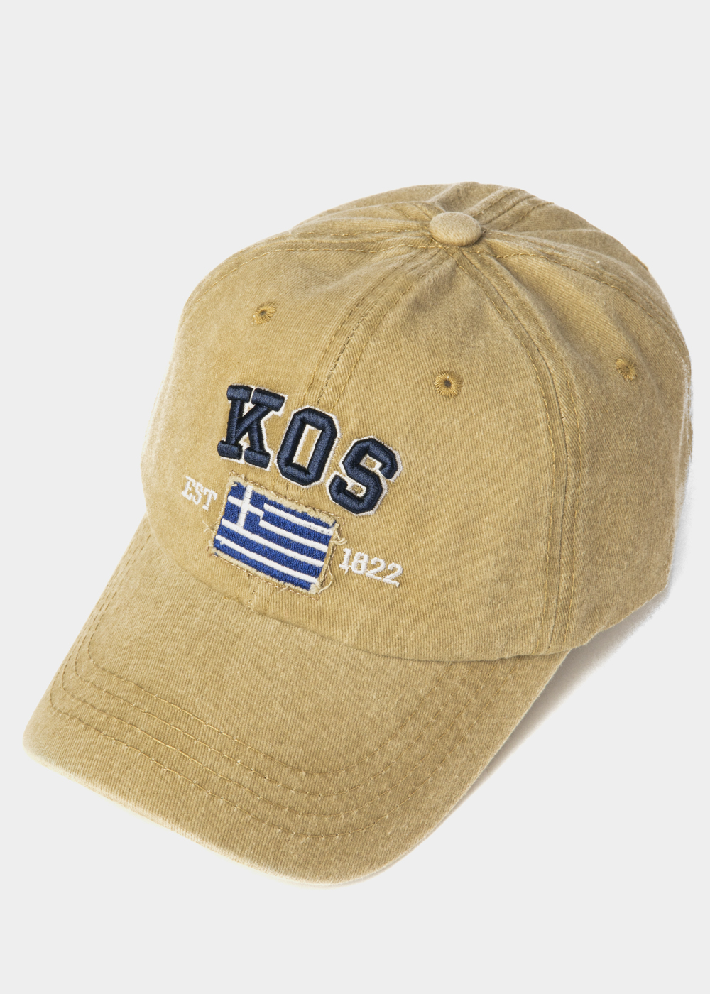 Kos Washed Beige w/ Greek Flag 2 Kos Washed Beige w/ Greek Flag 2 - Image 1