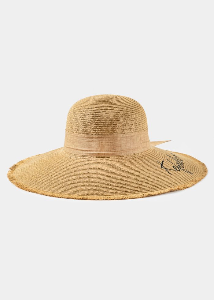 Brown "Kefalonia" Straw Hat w/ Brown Ribbon - Image 2
