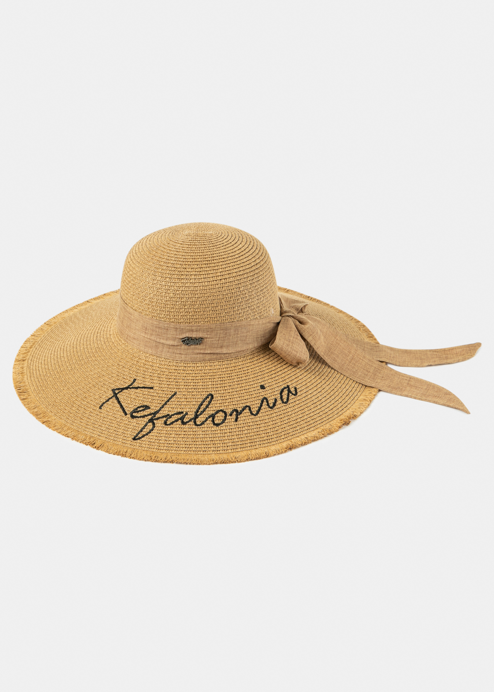 Brown "Kefalonia" Straw Hat w/ Brown Ribbon Brown "Kefalonia" Straw Hat w/ Brown Ribbon - Image 1