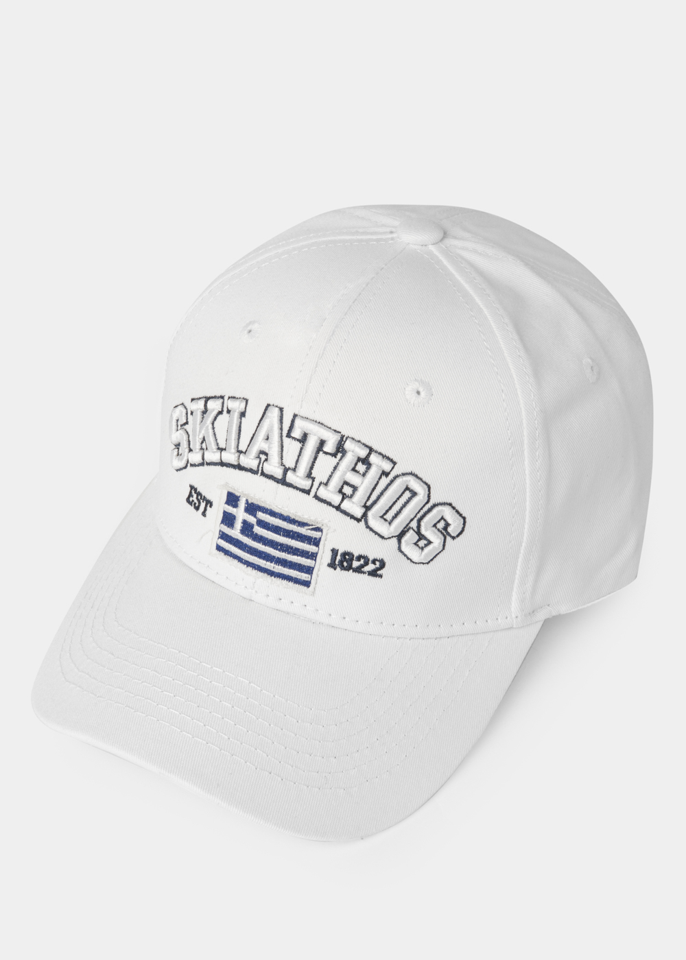 Skiathos White w/ Greek Flag Skiathos White w/ Greek Flag - Image 1