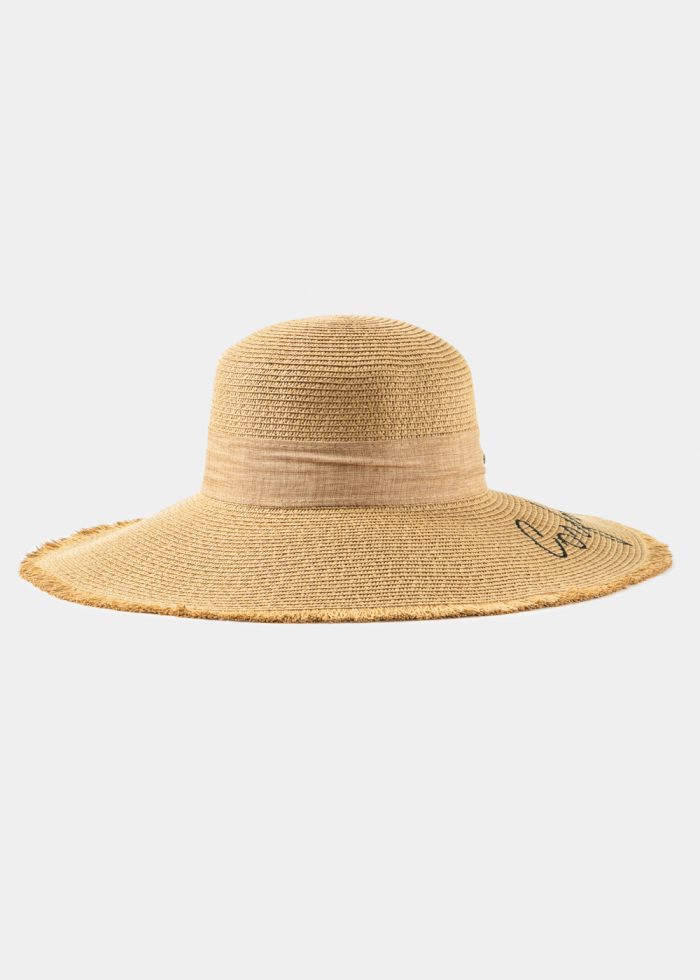 Brown "Corfu" Straw Hat w/ Brown Ribbon - Image 2