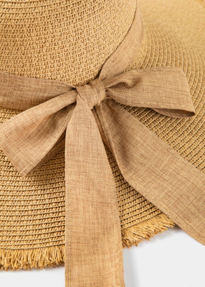 Brown "Corfu" Straw Hat w/ Brown Ribbon - Image 4