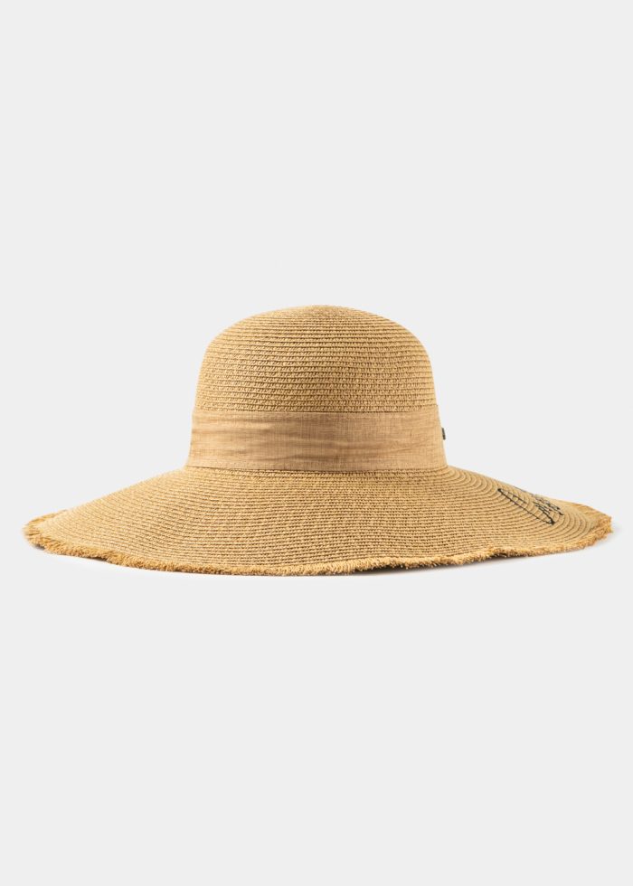 Brown "Crete" Straw Hat w/ Brown Ribbon - Image 2