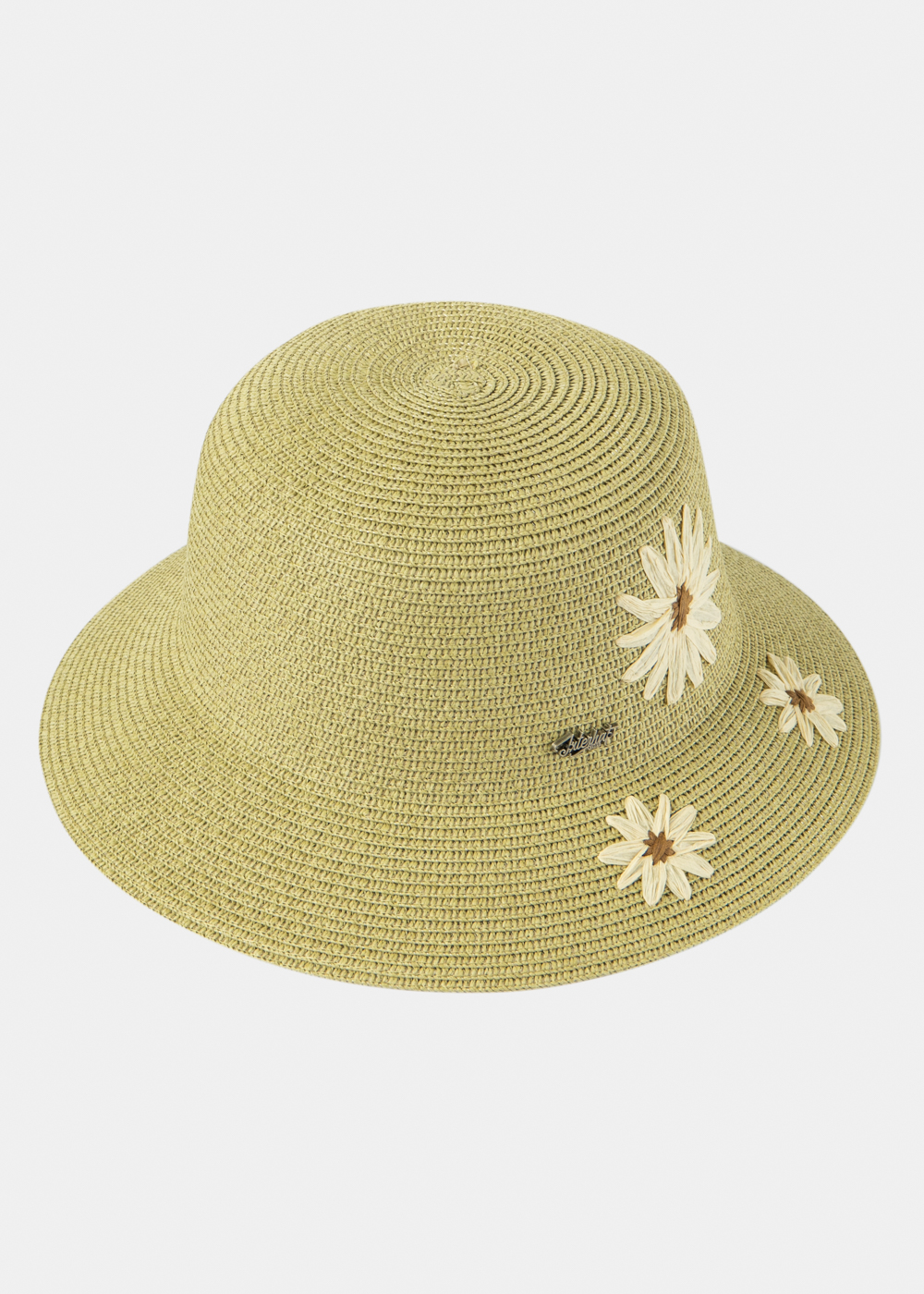 Green Straw Hat w/ daisies Green Straw Hat w/ daisies - Image 1