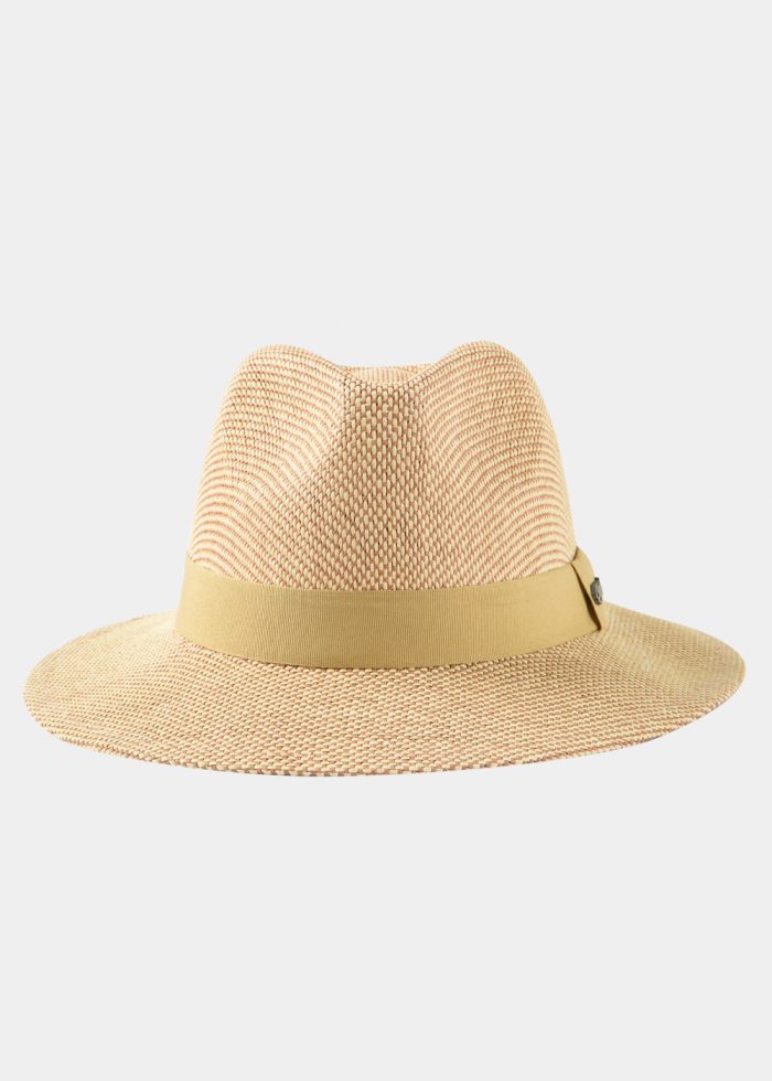 Brown Panama Style Hat w/ Olive Strap - Image 2