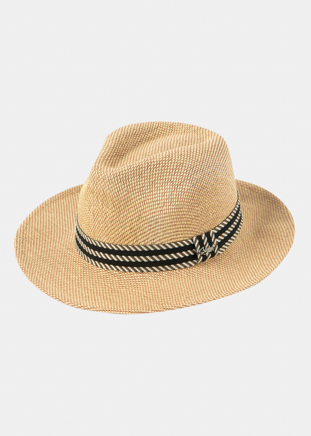 Brown Panama Style Hat w/ Black Strap Brown Panama Style Hat w/ Black Strap - Image 1