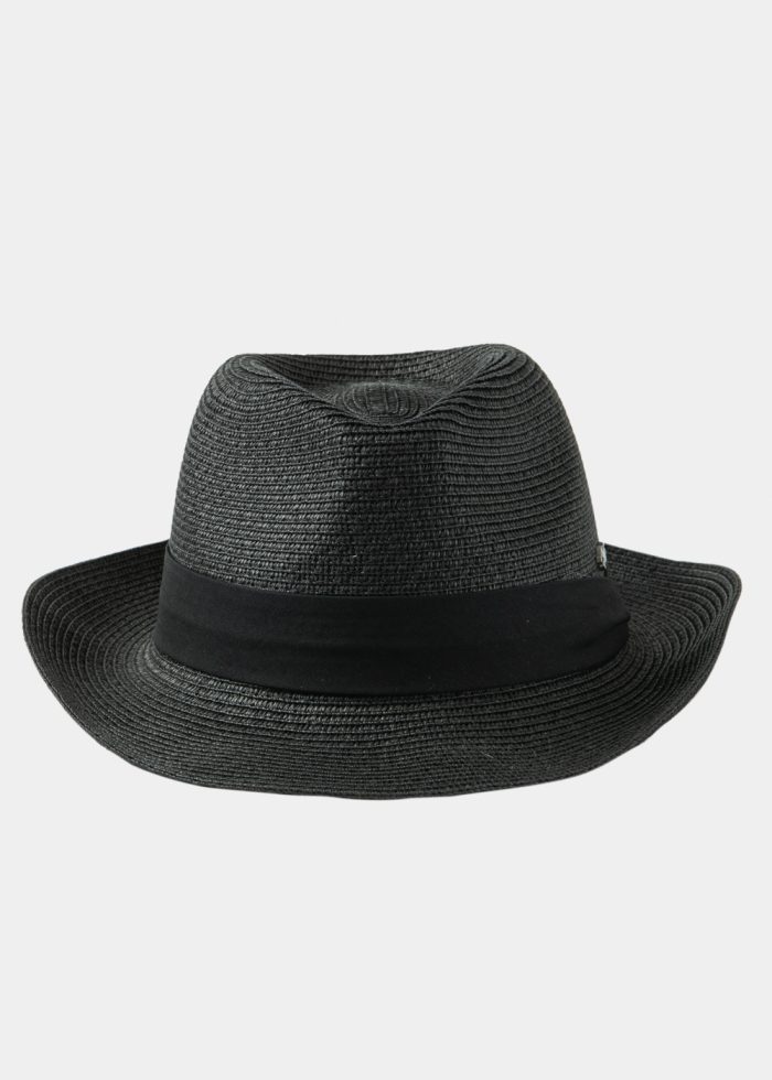 Black Fedora Hat w/ Black Hatband - Image 2