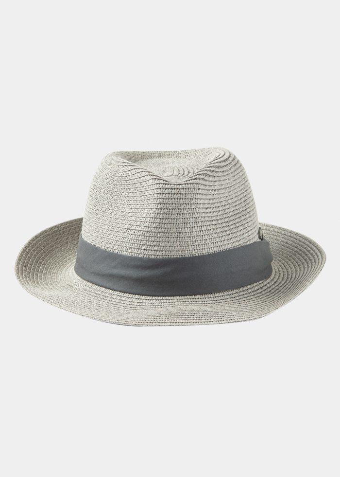 Grey Fedora Hat w/ Grey Hatband - Image 2