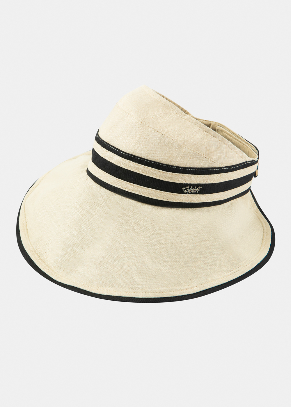 Half-Opened Linen Hat in Ecru Half-Opened Linen Hat in Ecru - Image 1