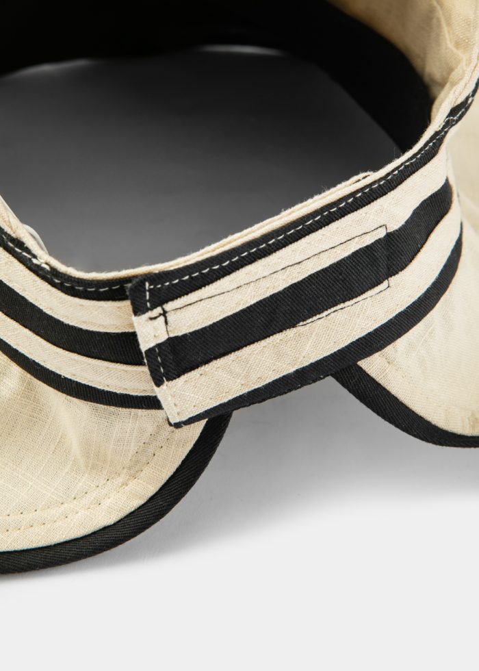 Half-Opened Linen Hat in Ecru - Image 3
