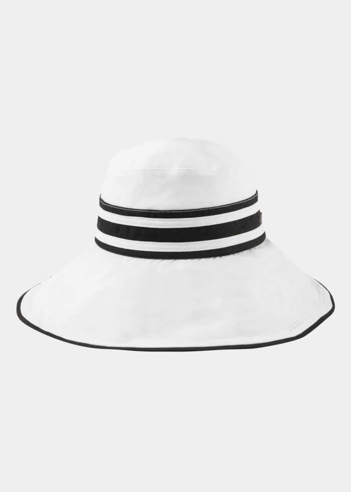 Half-Opened Cotton Hat in White - Image 2