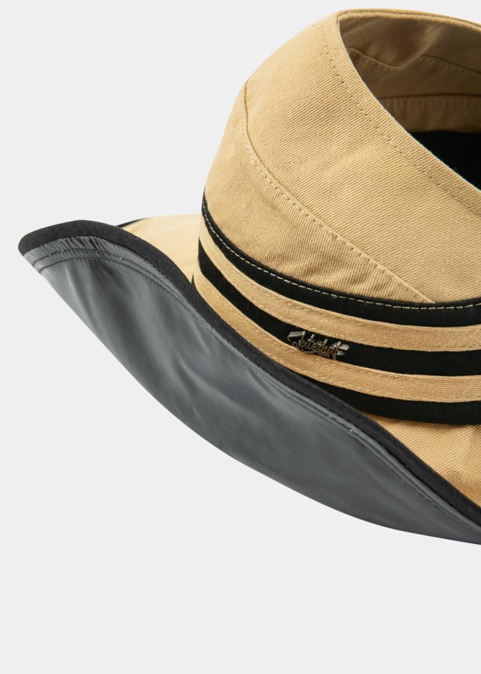 Half-Opened Cotton Hat in Beige - Image 4