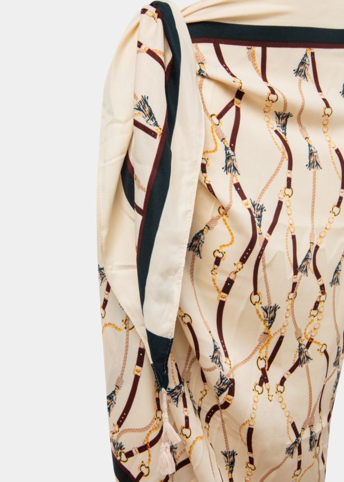 Beige pareo w/ belts design - Image 2