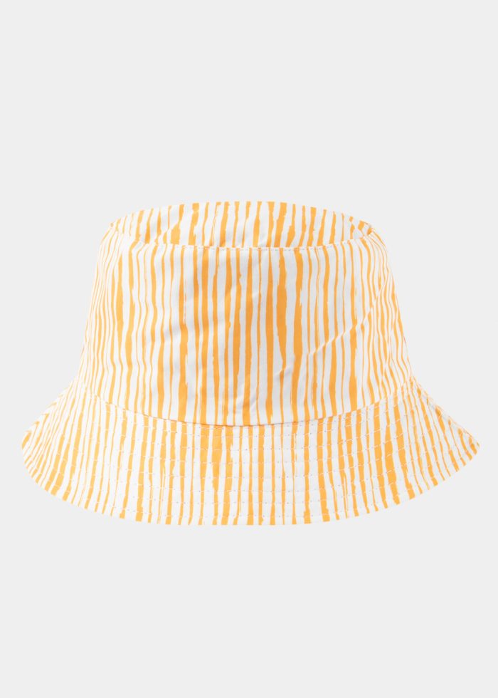 Double-Faced Bucket Hat Orange Lines & Red - Image 3
