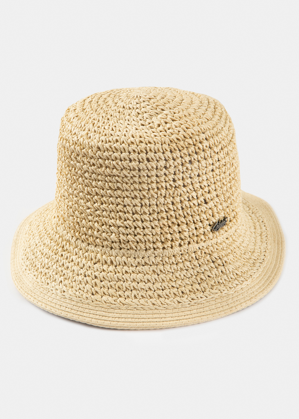 Beige Bucket Style Ball Straw Hat Beige Bucket Style Ball Straw Hat - Image 1