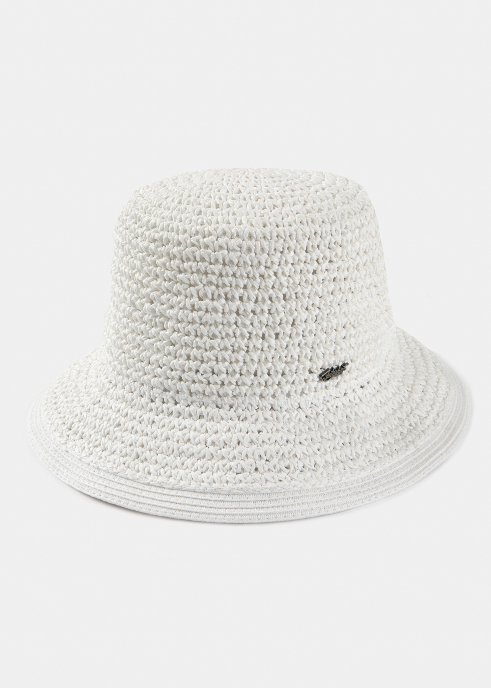 White Bucket Style Ball Straw Hat White Bucket Style Ball Straw Hat - Image 1