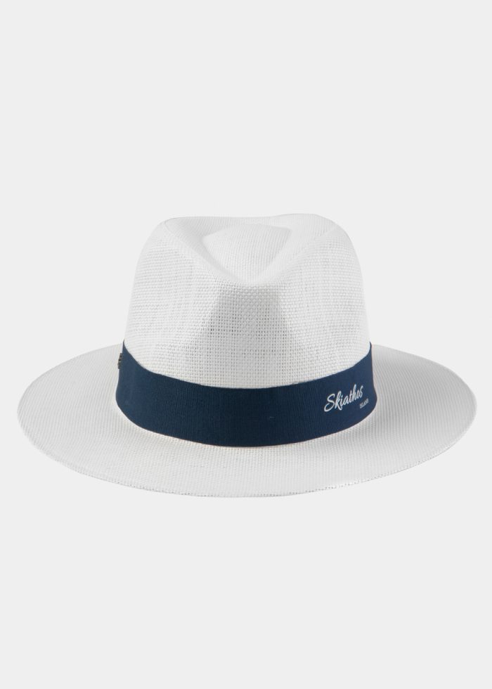 White "Skiathos" Panama Style Hat - Image 2