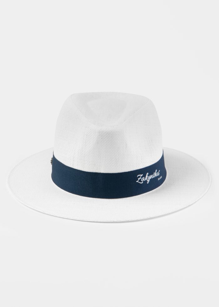 White "Zakynthos" Panama Style Hat - Image 2