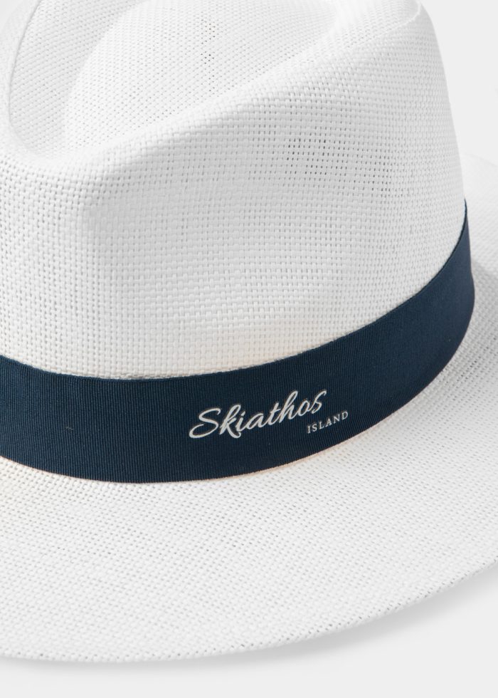 White "Skiathos" Panama Style Hat - Image 3