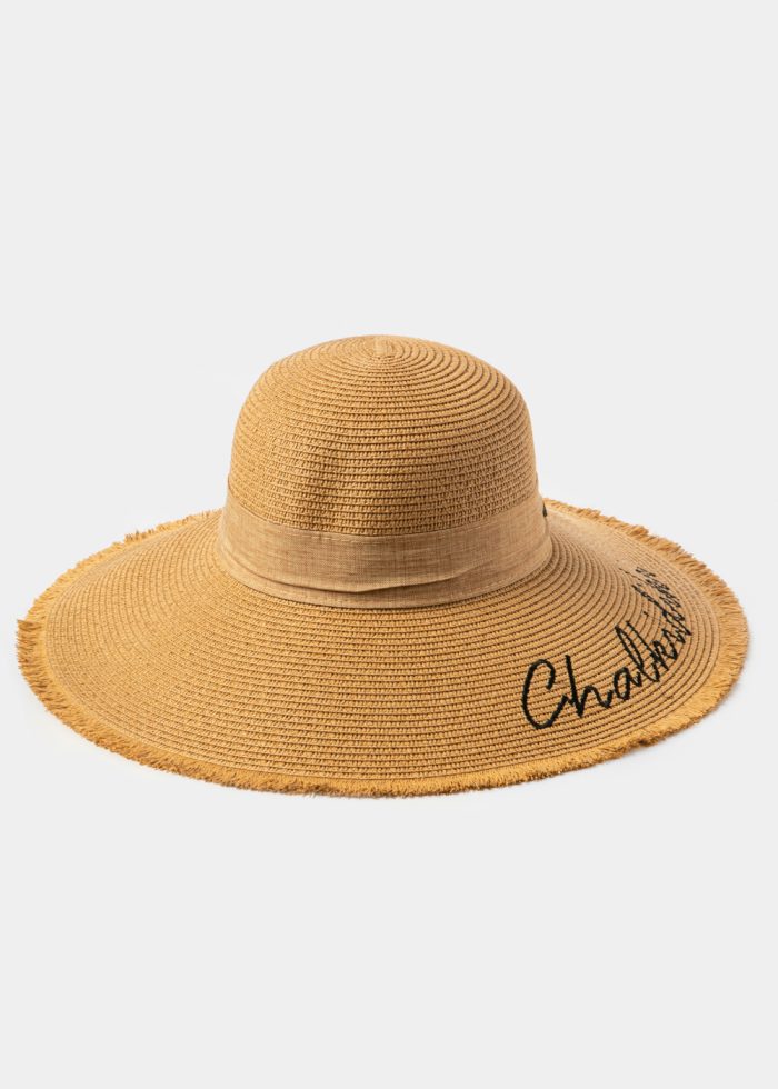 Brown "Chalkidiki" Straw Hat w/ Brown Ribbon - Image 2
