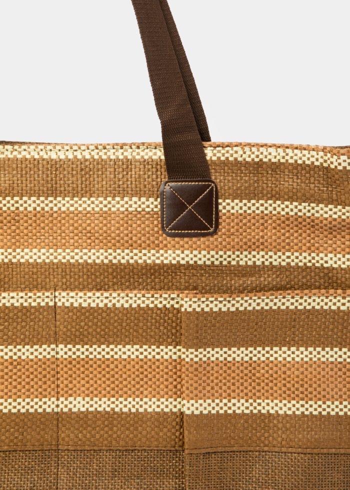 Brown Striped Beach Bag - Image 3