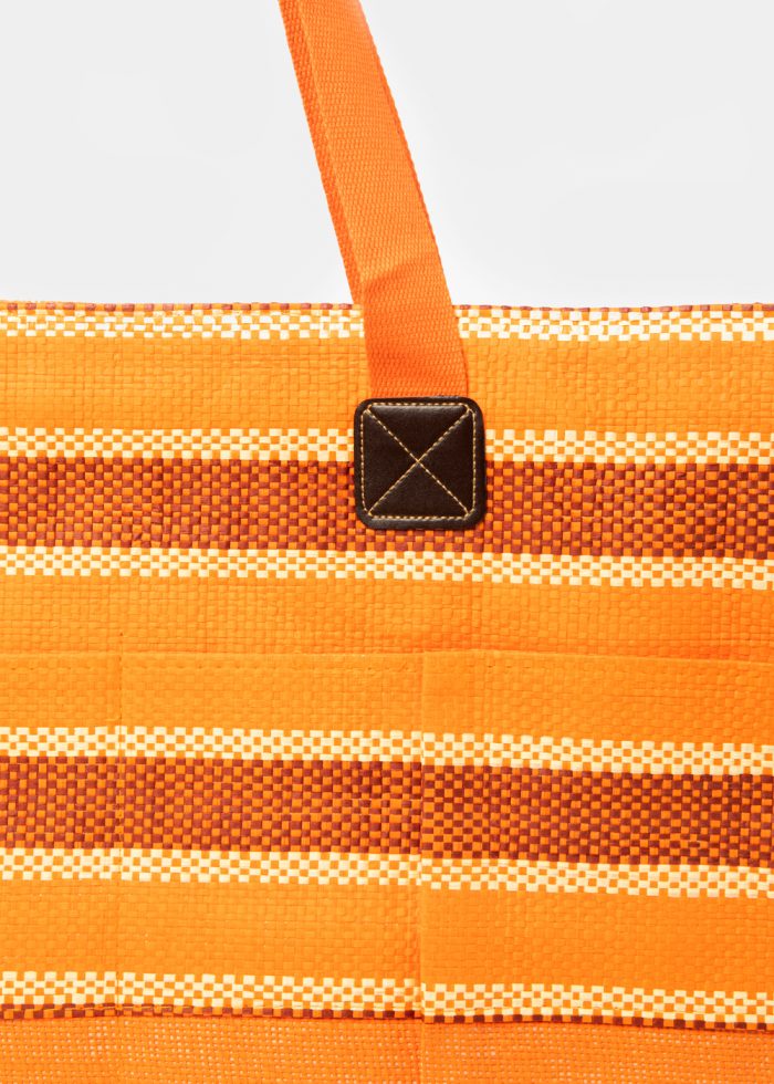 Orange Striped Beach Bag - Image 3