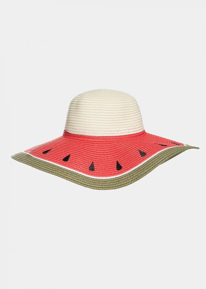Ecru hat with watermelon design - Image 2