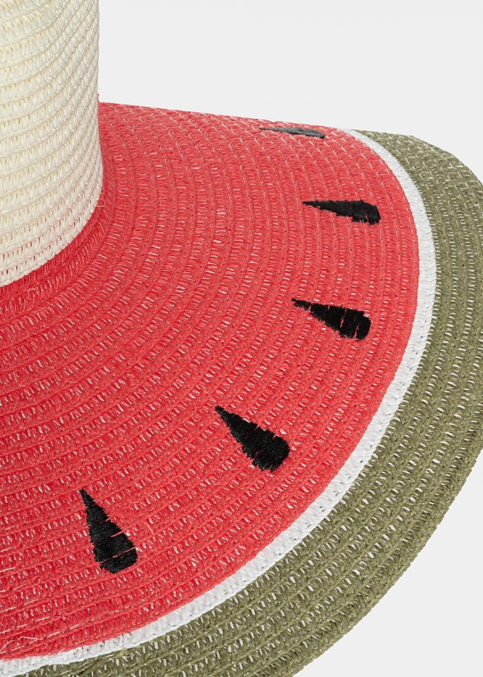 Ecru hat with watermelon design - Image 3