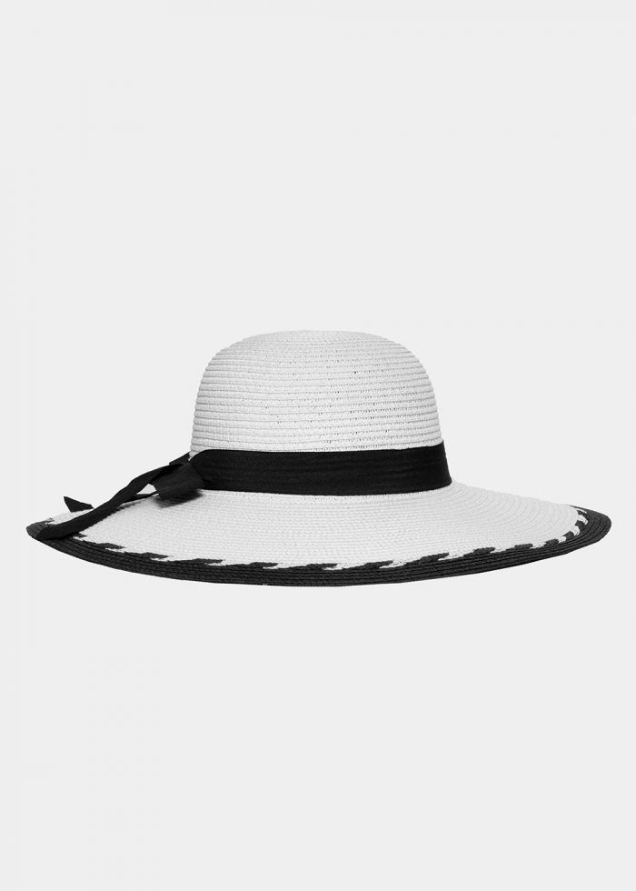 Ice white hat with black bow - Image 2