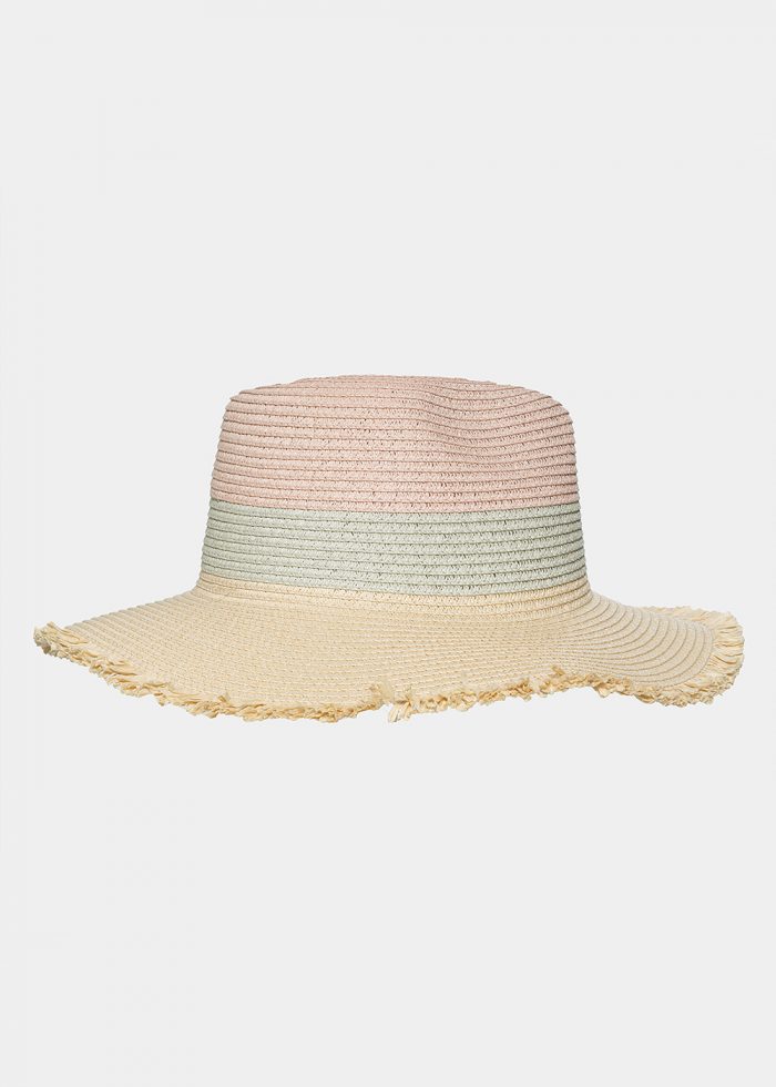 Beige, turquoise and pink hat - Image 2