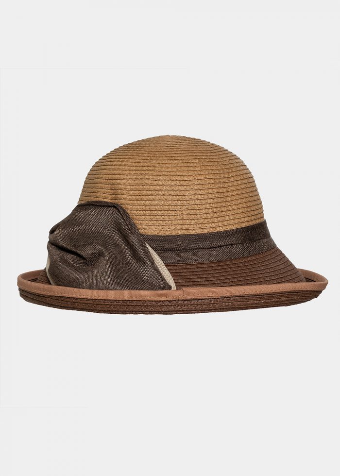 Brown hat with olive bow - Image 2