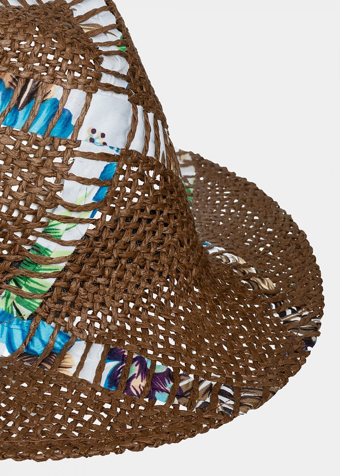 Dark brown panama with braided foulard - Image 3