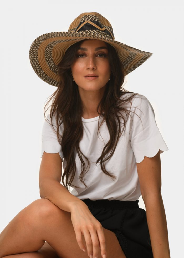 three color design straw hat - Image 2
